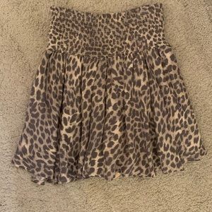 Leopard satin skirt